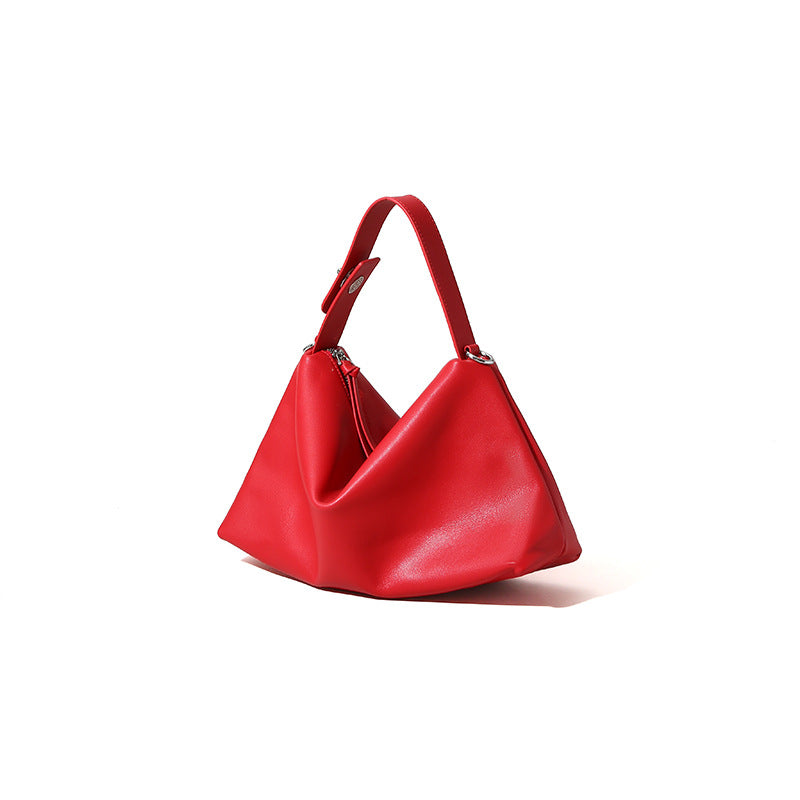 Minimal Leather Cosmetic Shoulder Bag