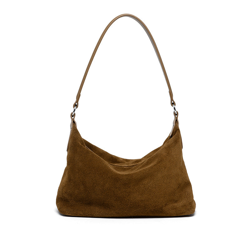 Nubuck Leather Underarm Tote