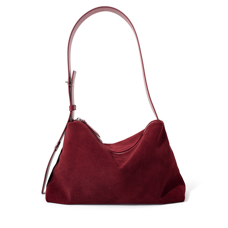 Glossy Nubuck Leather Tote