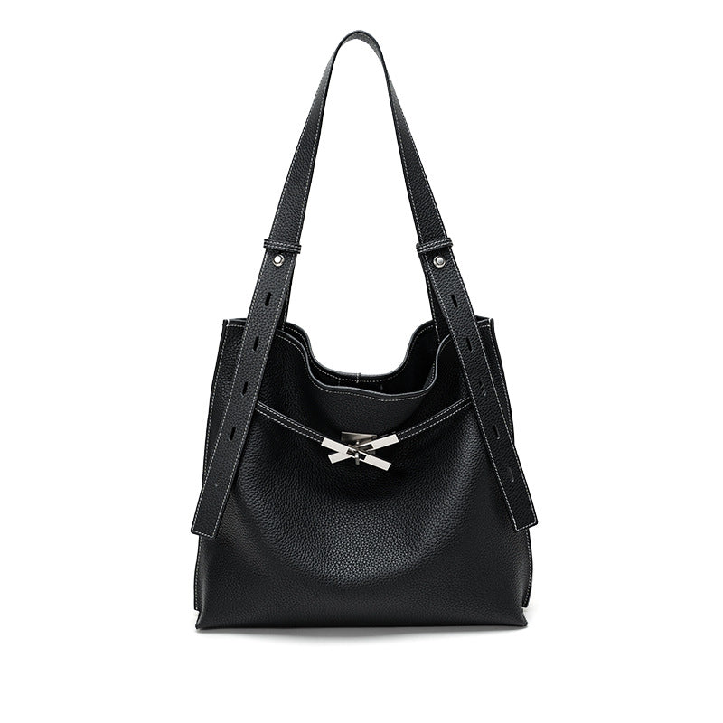 Leather Flap Tote Crossbody