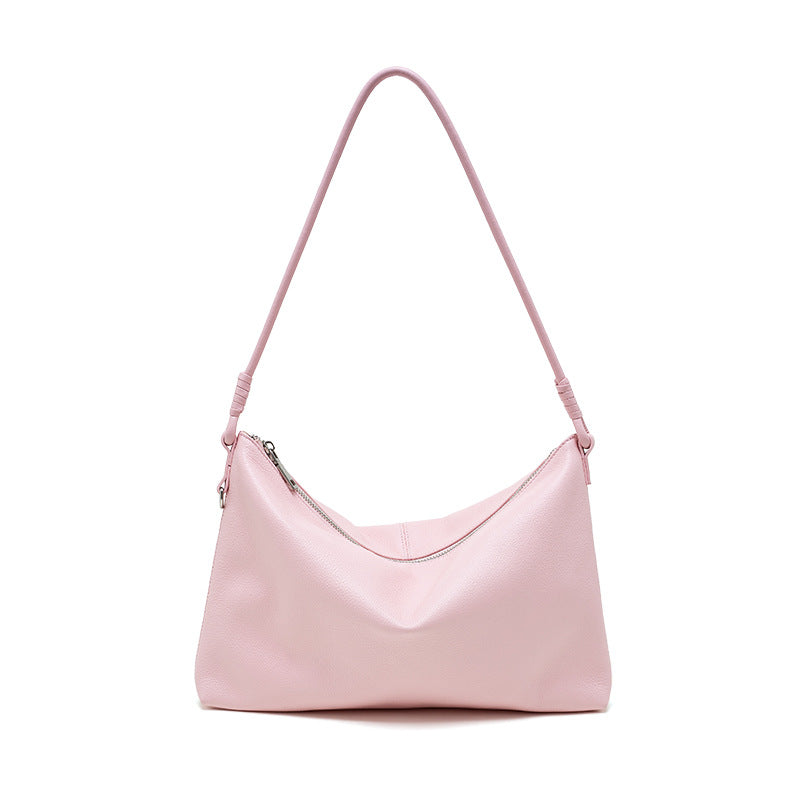 Cowhide Leather Top-Handle Shoulder Bag