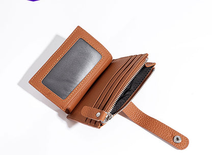 Leather Zip Card Holder Wallet