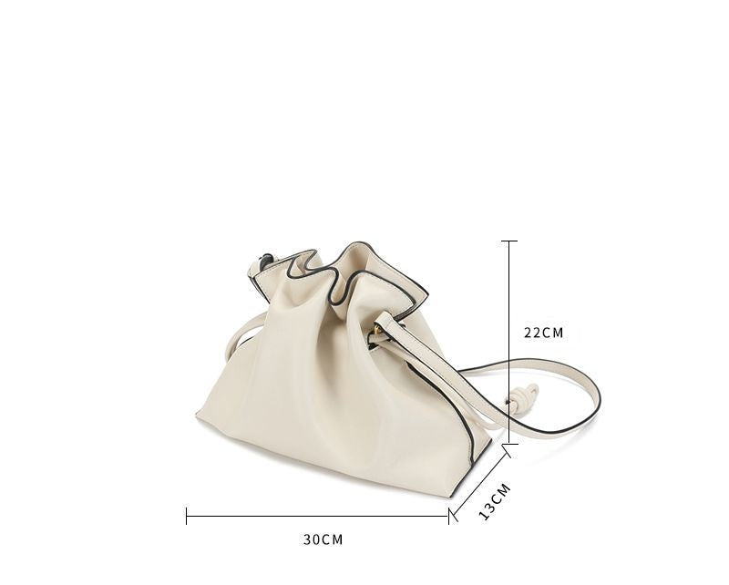 Pleated Leather Top-Handle Bag