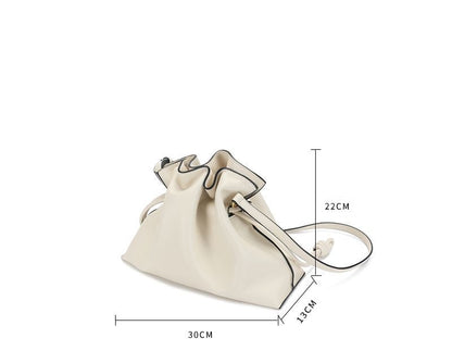 Pleated Leather Top-Handle Bag