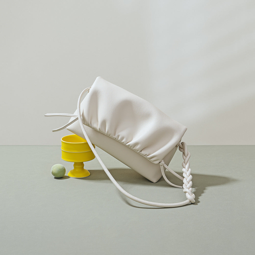 Pleated Leather Cloud Bag