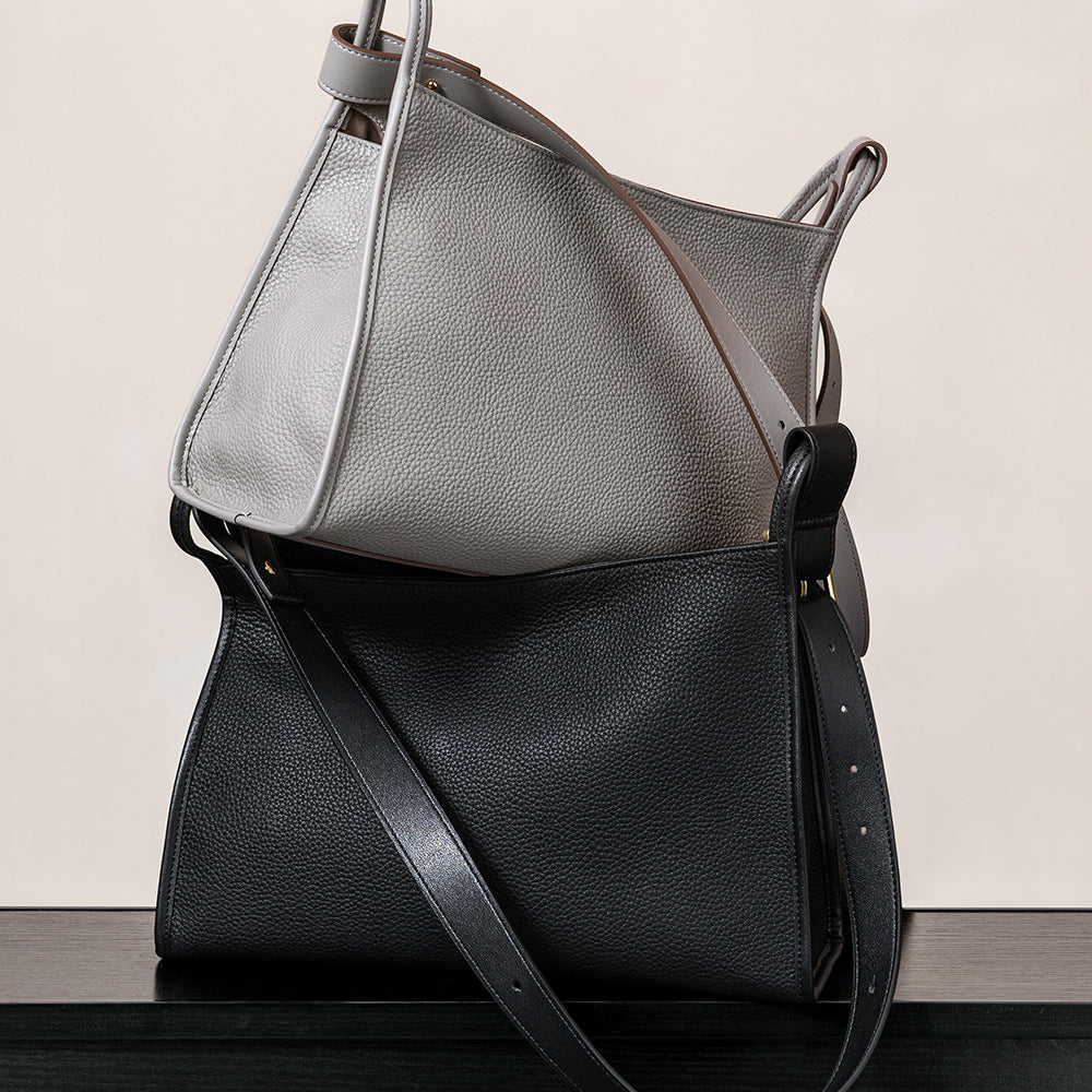 Large Pebbled Leather Handbag