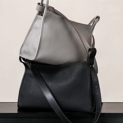 Large Pebbled Leather Handbag
