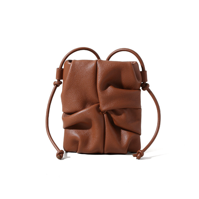 Mini Pleated Leather Crossbody