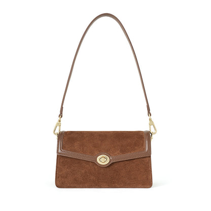 Two-Tone Nubuck Envelope Clutch