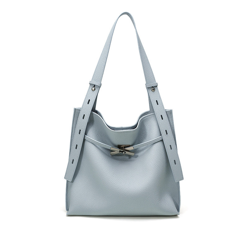Leather Flap Top-Handle Bag