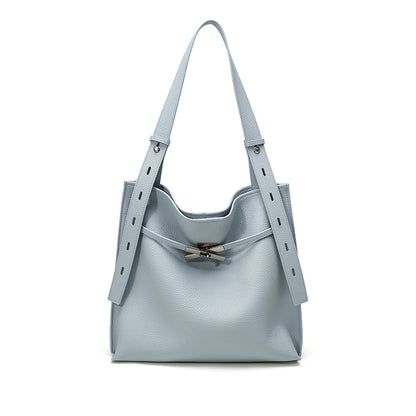 Leather Flap Top-Handle Bag