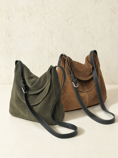 Large Nubuck Leather Crossbody