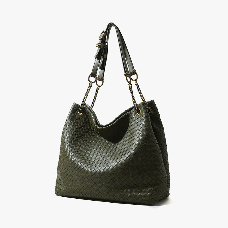 Woven Leather Underarm Bag