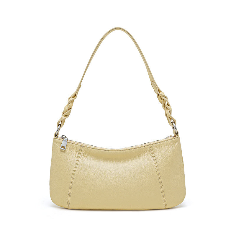Cowhide Underarm Top-Handle Bag