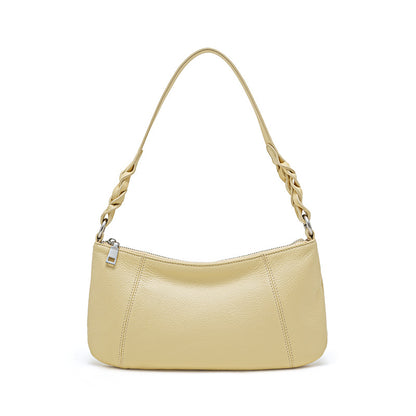 Cowhide Underarm Top-Handle Bag