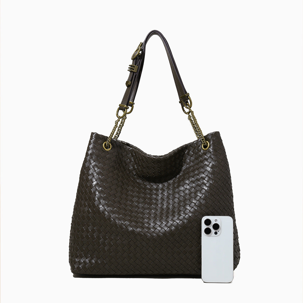 Woven Leather Underarm Bag