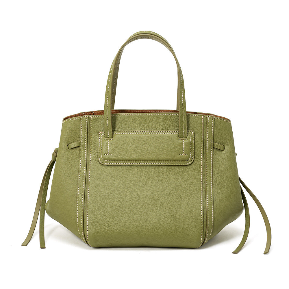 Cowhide Leather Tote with Strap