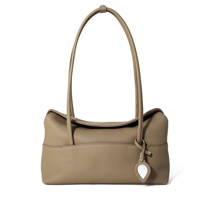 Korean-Style Leather Tote Handbag