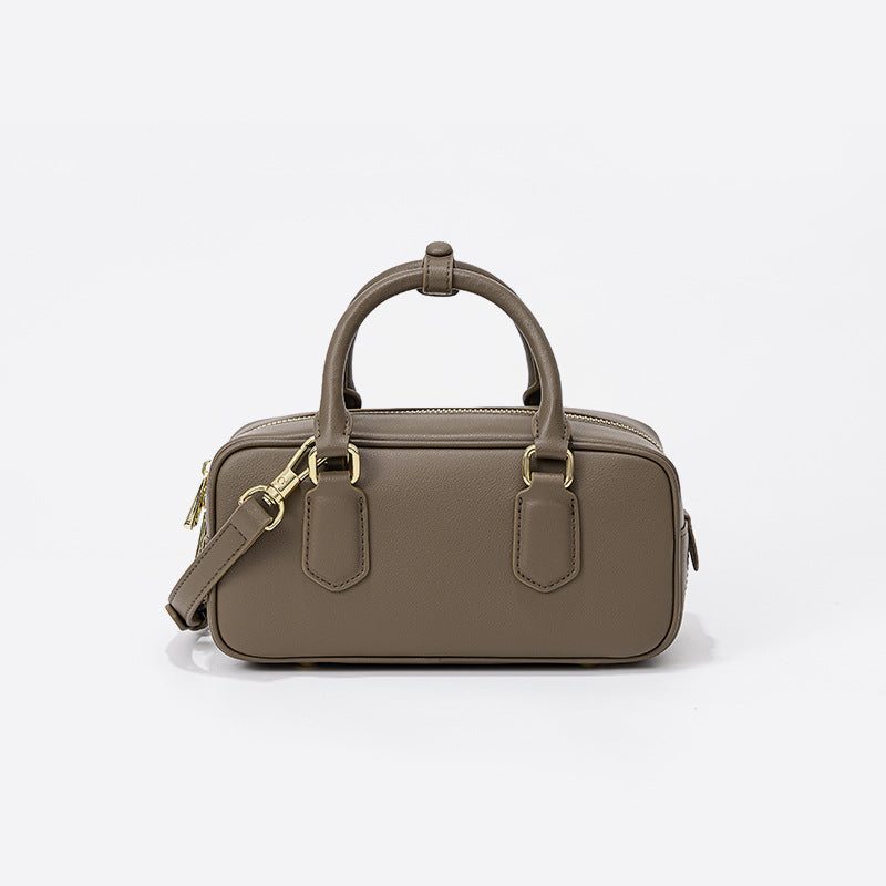 Leather Bowling Boston Bag