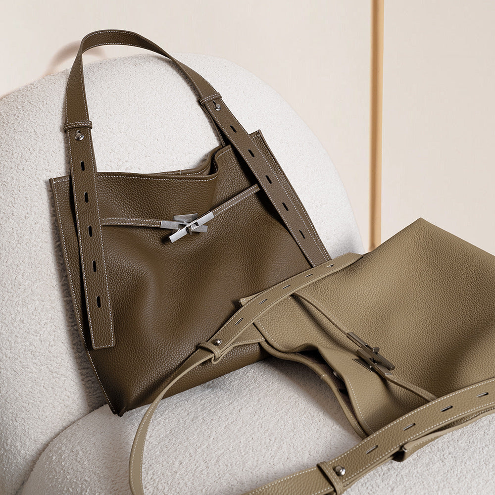 Leather Flap Top-Handle Bag