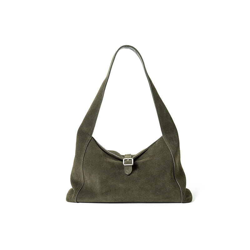 Nubuck Leather Crossbody Tote