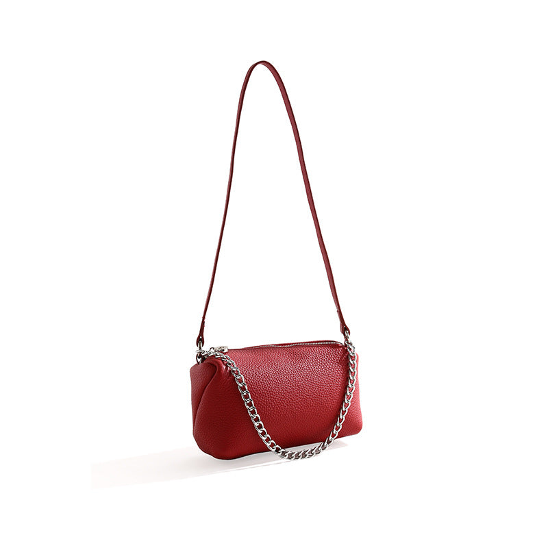 Leather Barrel Chain Bag