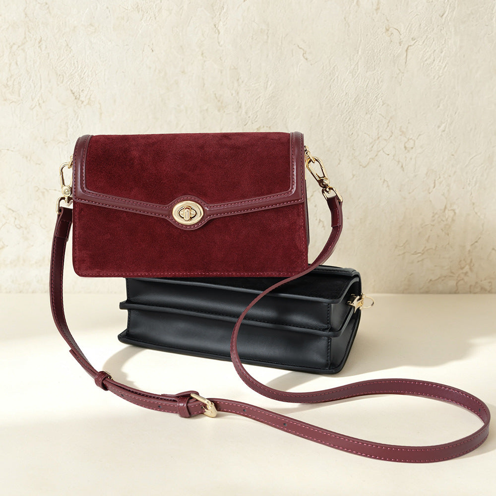 Two-Tone Nubuck Envelope Clutch