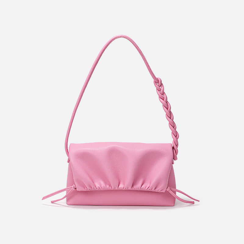 Pleated Leather Cloud Bag