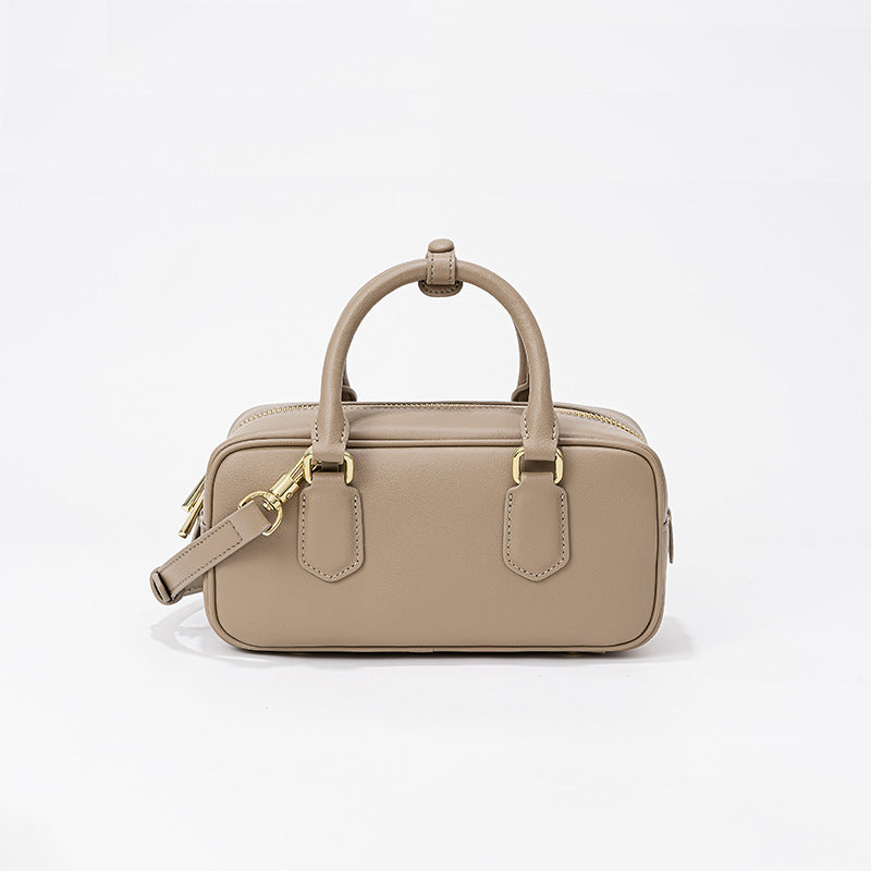 Leather Bowling Boston Bag