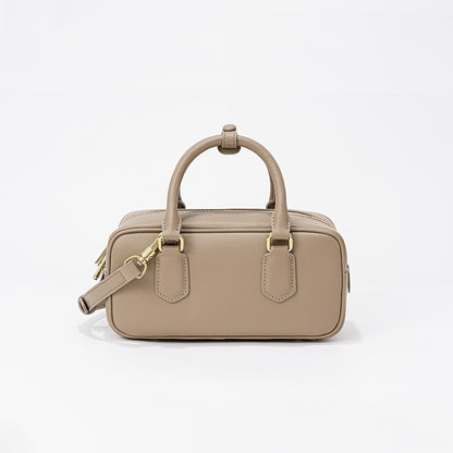 Leather Bowling Boston Bag