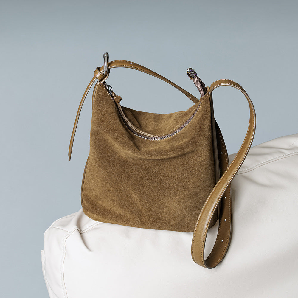 Vintage Leather Bucket Crossbody
