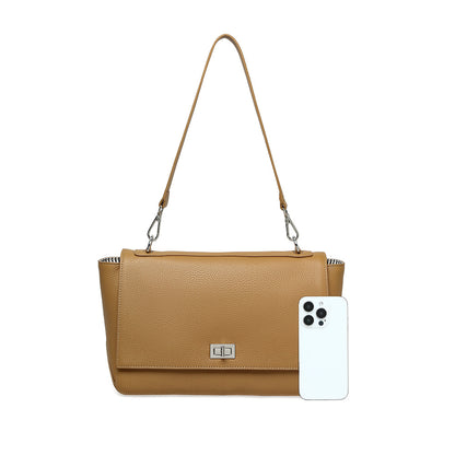 Lock-Flap Leather Tote
