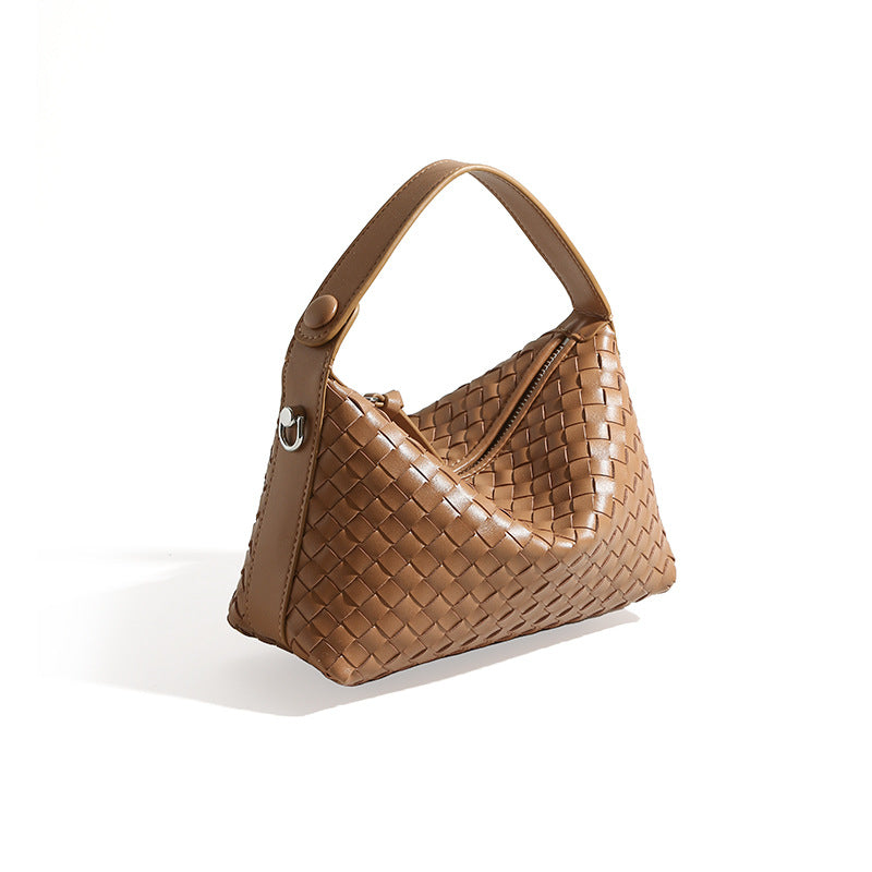 Woven Leather Dumpling Bag