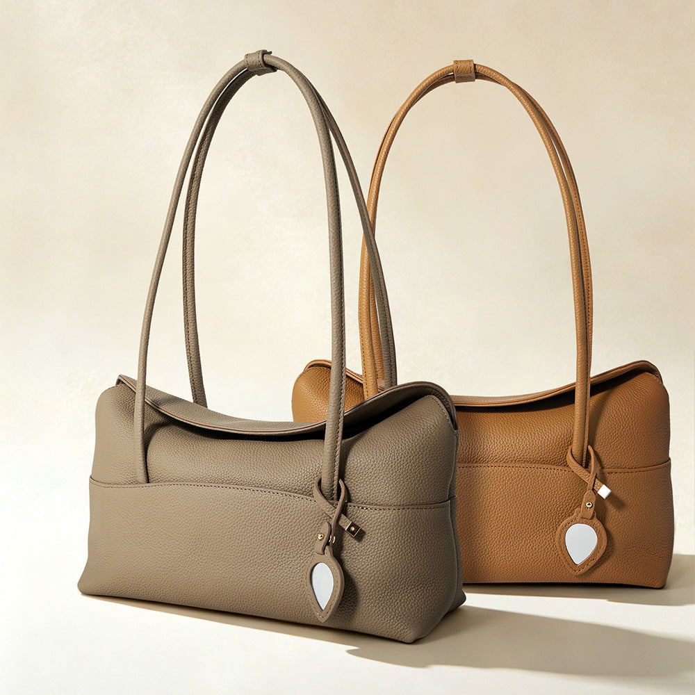 Korean-Style Leather Tote Handbag