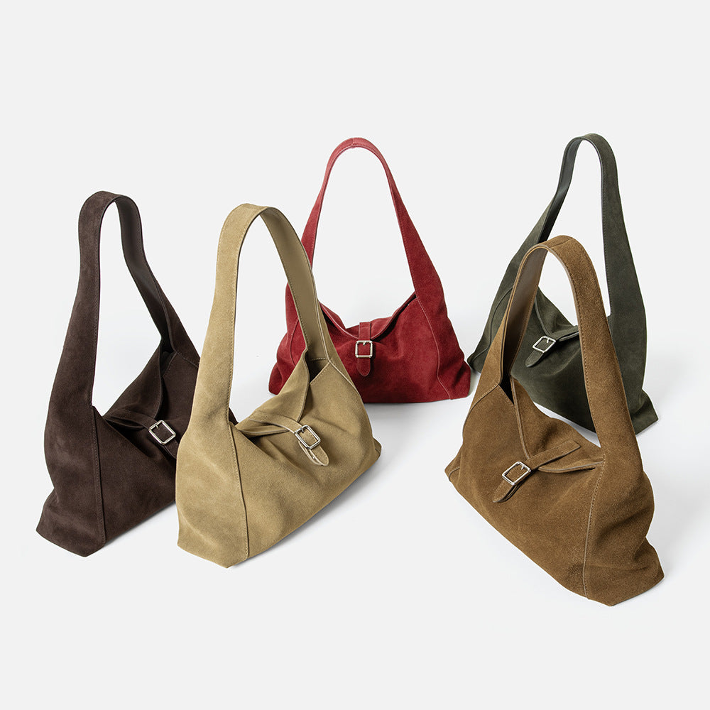 Nubuck Leather Crossbody Tote