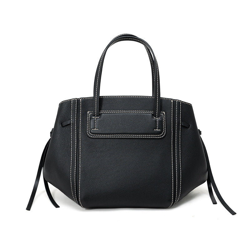 Cowhide Leather Tote with Strap