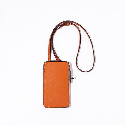 Pebbled Leather Box Phone Bag