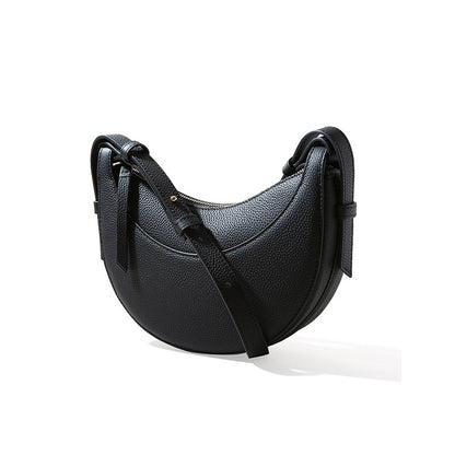 Pebbled Leather Crescent Bag