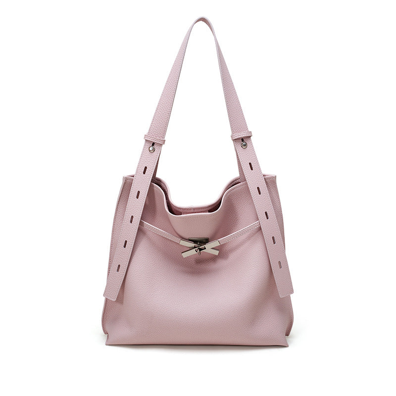 Leather Flap Top-Handle Bag