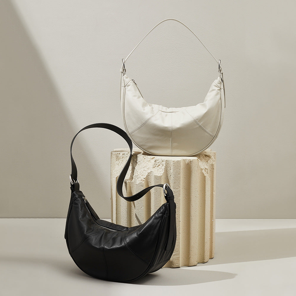 Cowhide Half-Moon Bag