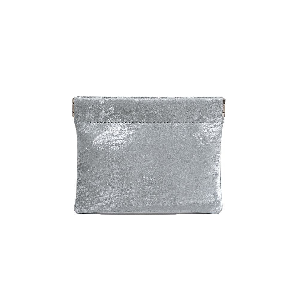Satin & Leather Snap Coin Pouch