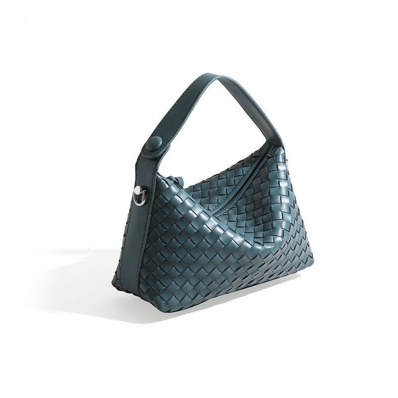 Woven Leather Dumpling Bag