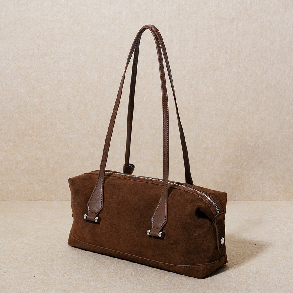 Nubuck Boston Baguette Tote