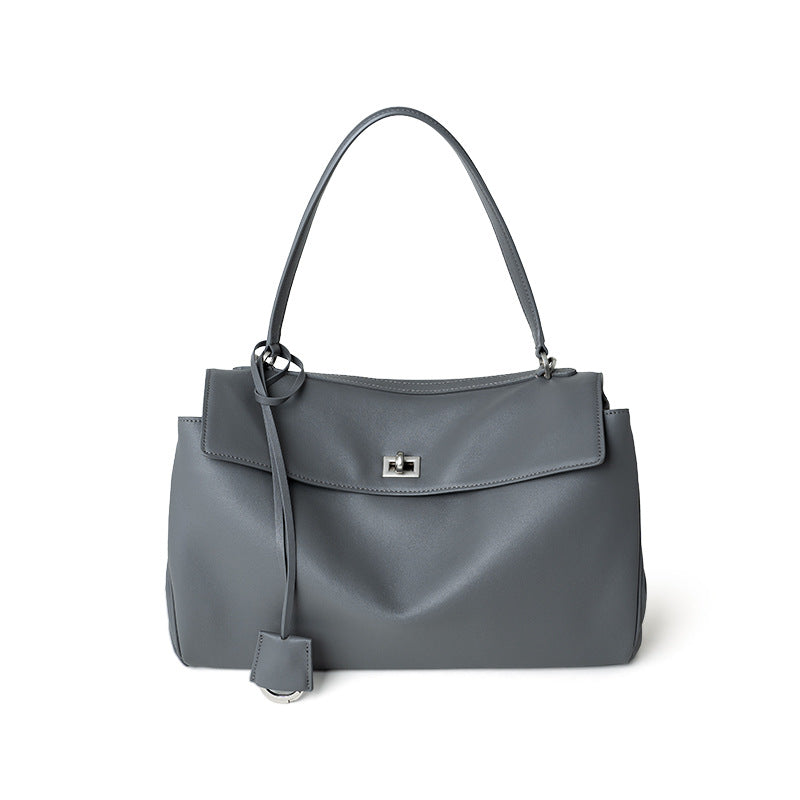 Slouchy Leather Tote, Small