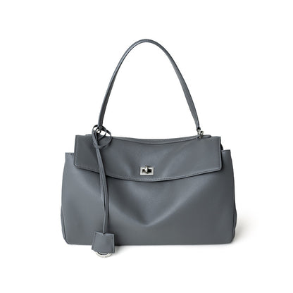 Slouchy Leather Tote, Small
