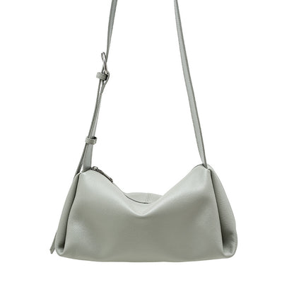 Wide-Strap Leather Pillow Bag
