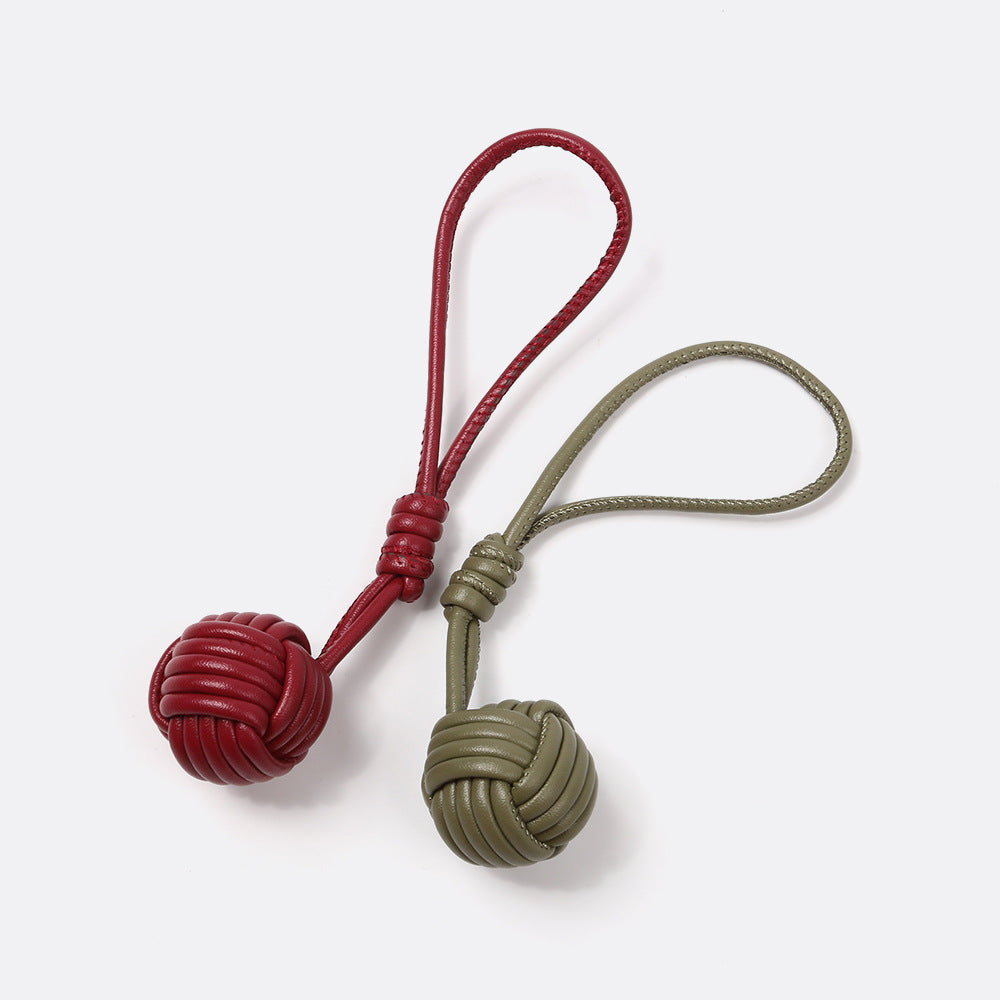 Knitted Pom-Pom Bag Charm