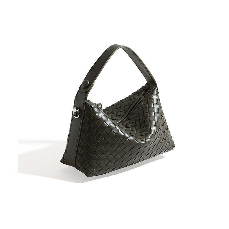Woven Leather Dumpling Bag