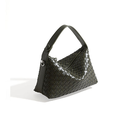 Woven Leather Dumpling Bag