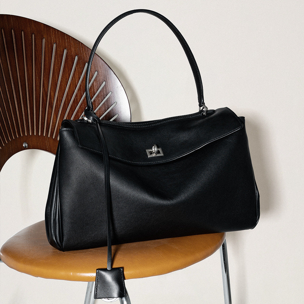 Slouchy Leather Tote, Small